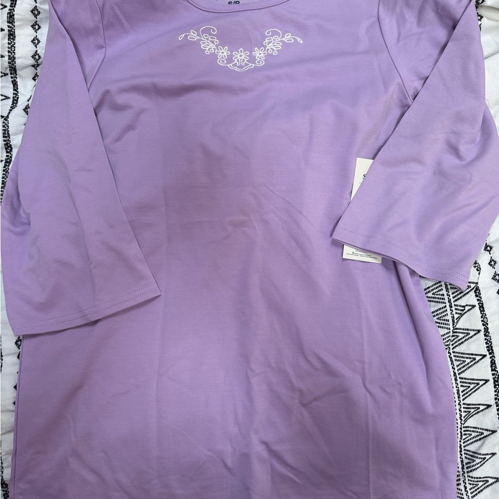 Silverts Adaptive Women's Purple Embroidered Blouse